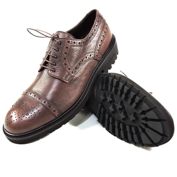 BALDININI 🇮🇹 MEN'S BROWN SOFT LEATHER COMFORT OXFORD - Picture 1 of 8